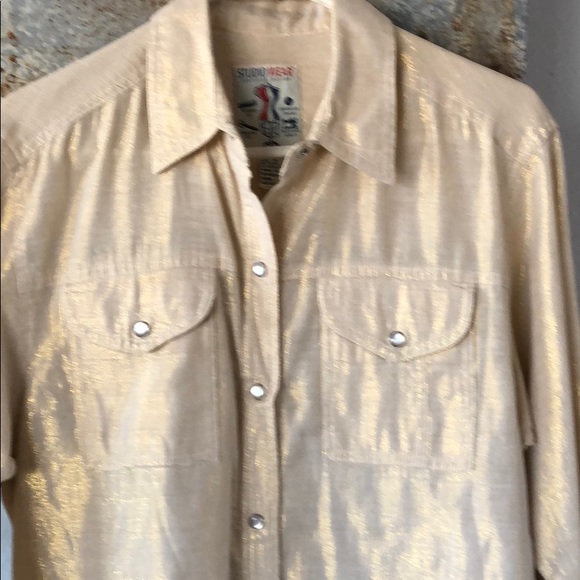 Golden Threads Cowboy Shirt by Studio Wear - Picture 1 of 5